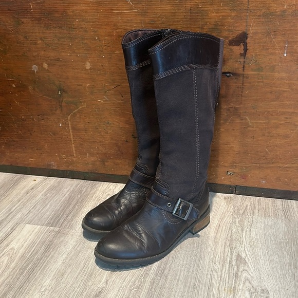 Timberland 6.5W Wide Leather & Suede Riding Boots Brown Equestrian Farmhouse - Picture 2 of 7